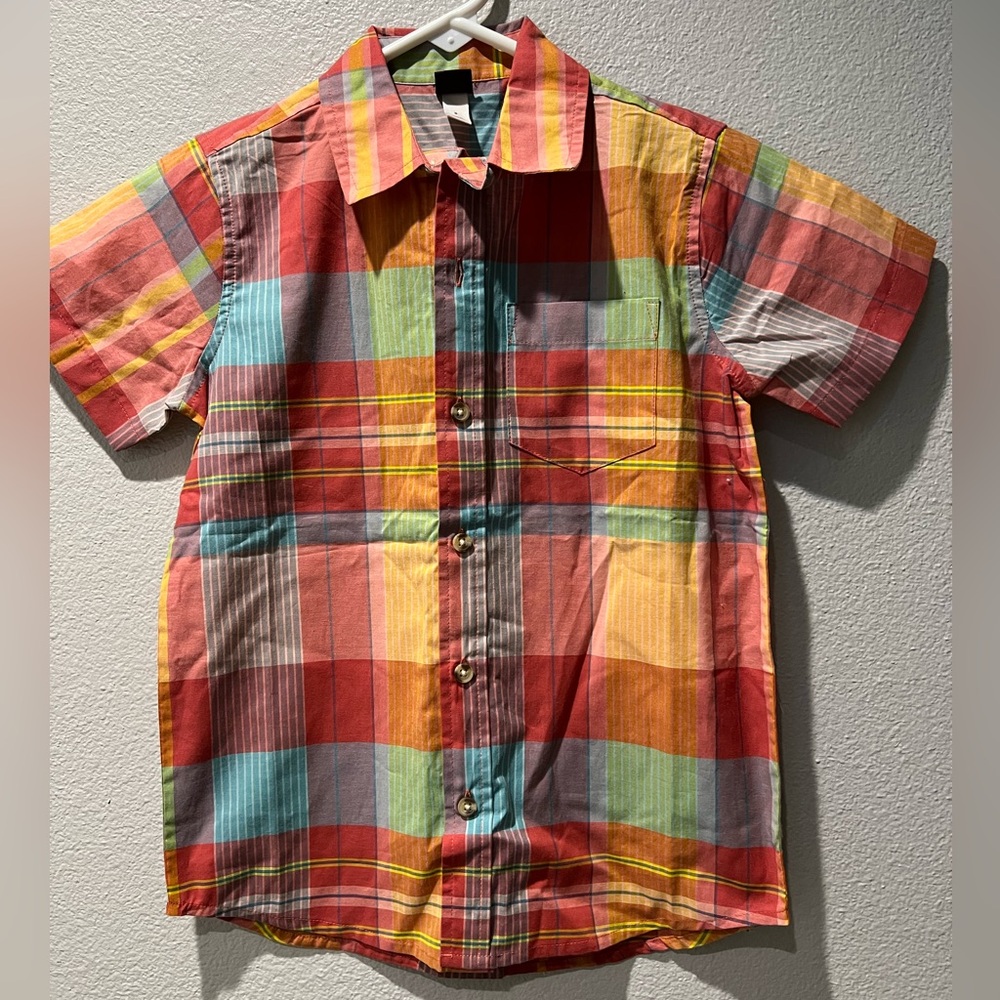 Tea Collection Plaid Button Down size 8